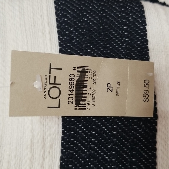 LOFT navy blue and white illusion skirt, size 2P - Picture 9 of 9